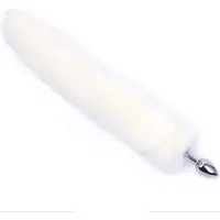 Jumada 's - Kleine buttplug - lange staart - 75 cm - wit - maat S - anaal plug met witte staart