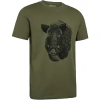 Deerhunter Jaxon Heren T-shirt korte mouw Scandinavisch T-shirt Glen Green Maat 3XL