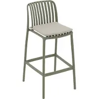 Goossens Barstoel Lygeke - Kunststof - groen - 50 x 103 x 54 cm - Barstoel - inclusief kussen