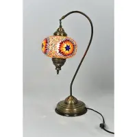 Halay Turkse lamp - handgemaakt multicolour nachtlamp - staande lamp 42cm - unieke decoratie met glazen bollen