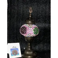 Halay Turkse sfeerlamp - handgemaakt met roze parels en mozaïek - E14 LED lamp inbegrepen - uniek ontwerp - 100% veilig