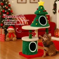 COMHOMA - Krabpaal Kerstboom Design - 120 cm Kattenboom met Platforms - Wit