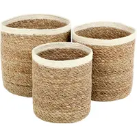 Dixie Emil opbergmand 3-pack small Natuur-wit