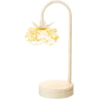 J-Line lamp Bloem - ijzer/glas - geel/wit - small - LED lichtjes
