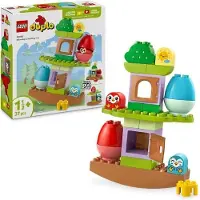 LEGO DUPLO Mijn Eerste 10440: Boom om op te balanceren en te stapelen, interactief babyspeelgoed, met 2 uilen en 2 eieren, bevordert de fijne motoriek
