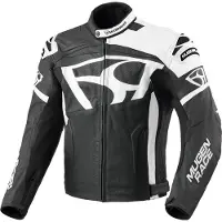 MUGENRACE Aggressore Zwart Wit Leren Jas Maat 60