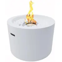 DIVINA FIRE RODI Witte ronde bio-ethanolhaard, vuurkorf voor binnen- en buitengebruik, diameter 47,5 cm
