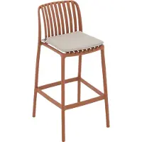 Goossens Barstoel Lygeke - Kunststof - oranje - 50 x 103 x 54 cm - Barstoel - inclusief kussen