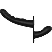 Ouch! Siliconen Geribbelde Voorbind dildo