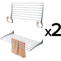 Foxydry 2x Fold 116 cm wasdroogrek wandmontage clicksysteem - 116 x 50 x 10 cm