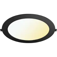BES LED LED Downlight Inbouwspot Dimbaar - Brinton Thin - 18W 1800lm 120° Bundelhoek - Aanpasbare Lichtkleur 3000K-4000K-6500K - IP40 - Rond - Zwart - Ø229mm Buitenmaat - Ø205mm Zaagmaat