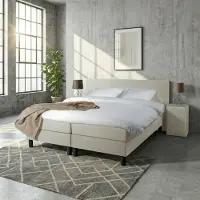 Mörgenn Boxspring Comforta - Pocketvering - Beige - 90x210 cm - Inclusief Dekbed en Kussens