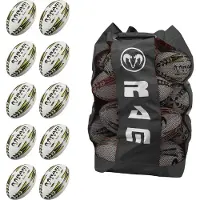 RAM Rugby Victor Elite 10x - Maat 4 - Wedstrijdbal bundel met draagtas - Evolution Rubber-Technology - Nr. 1 Rugby Merk in Europa