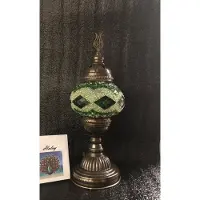Halay Handgemaakte Turkse sfeerlamp met groene golfjes Mozaïek nachtlamp Oosterse Sprookjes tafellamp