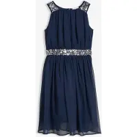 Bonprix Chiffon jurk met paillettenband maat 134
