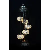 Halay Turkse vloerlamp - staande lamp met mozaïek glas - 5 bollen - hoogte 120 cm - E-14 fitting
