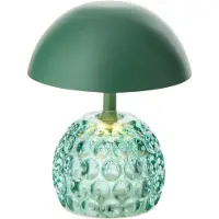 J-Line lamp Champignon - ijzer/glas - donkergroen - LED lichtjes