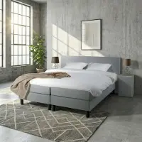Mörgenn Boxspring Comforta - Pocketvering - Lichtgrijs - 160x220 cm - Inclusief Dekbed en Kussens