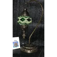 Halay Handgemaakte Turkse tafellamp in glas met groene mozaïek - Oosterse sferen nachtlamp ca. 45cm