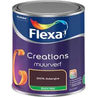 Flexa - Creations Muurverf Extra Mat - 100% Aubergine - Mengverf - 1 L