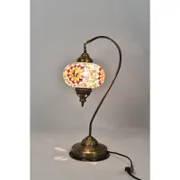 Halay Turkse lamp - handgemaakt multicolour nachtlamp - staande lamp 42cm - unieke decoratie met glazen bollen