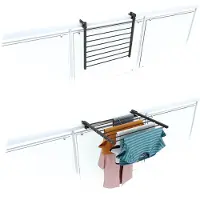 Foxydry Duo 62 cm balkon droogrek - antraciet - rechthoekige reling