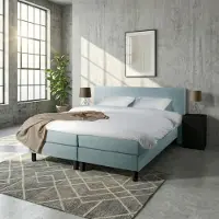 Mörgenn Boxspring Comforta - Pocketvering - Lichtblauw - 80x210 cm - Inclusief Dekbed en Kussens