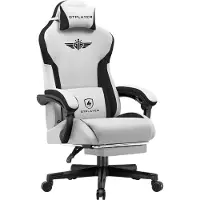 GTPLAYER - Gamingstoel Technische Stof - Met Lendensteun en 150 kg - Grijs