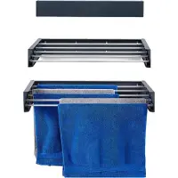 Foxydry Hide 71 cm - Droogrek wandmontage - Intrekbare waslijn voor aan de muur - Kleur Antraciet - 71 x 35 x 13 cm