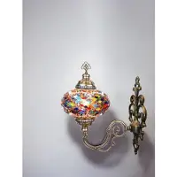 Halay Turkse wandlamp in Marokkaanse stijl, met warme kleuren en oosters mozaïek – romantische sfeerverlichting - LED
