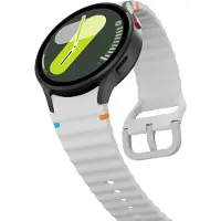 Jumada 's - Siliconen Wave Bandje Lichtgrijs - Geschikt voor Samsung Galaxy Watch 4,5,6 &7 - Sportief & Comfortabel