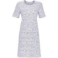 Ringella Katoenen bloemen nachthemd blauw | Maat 44