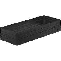 NaiZy 300x60x58cm Zwart Metalen Bloempot voor Verhoogde Bloembedden, 2160L Verzinkt Staal, Rechthoekig Plantenbed om Zelf te Bouwen, Outdoor Plantenbak voor Groenten/Bloemen/Fruit/Kruiden,