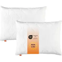 Sleepling Komfort 100 - hoofdkussen 70x90 cm 2-delige set - kussen van polyester - geschikt voor mensen met allergieën - als slaapkussen, bankkussen of sierkussen - Made in EU - 70 x 90 cm - wit