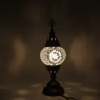 Halay Turkse Mozaïek Lamp - Tafellamp Ø 12 cm - Hoogte 30 cm - Handgemaakt en Kleurrijk