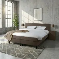 Mörgenn Boxspring Comforta - Pocketvering - Bruin - 90x210 cm - Inclusief Dekbed en Kussens