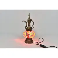 Halay Turkse Ibrik tafellamp - handgemaakt multicolour - 2 delen - voor binnen en buiten - 45 cm hoog