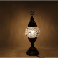 Halay Turkse lamp – Mozaïeklamp – Tafel lamp – Marokkaanse lamp – Oosterse lamp – Recht model – Diameter 12 cm – Hoogte 30 cm – Authentiek – Handgemaakt – Kleurrijk –