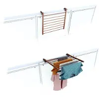 Foxydry Duo 62 cm wasrek balkon - corten - rechthoekige reling