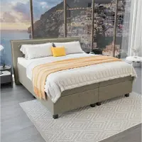 Mörgenn Boxspring Capri - Pocketvering Boxen en matrassen - Luxe 12cm topper - Taupe - 180x200 cm - Inclusief Dekbed en Kussens