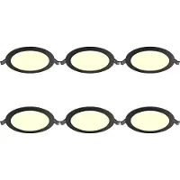 BES LED LED Downlight Inbouwspot Dimbaar 6 Stuks - Brinton Thin - 12W 1120lm 120° Bundelhoek - Warm Wit 3000K - IP40 - Rond - Zwart - Ø170mm Buitenmaat - Ø150mm Zaagmaat