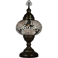 Halay Turkse tafellamp met mozaïek bol van 13 cm bruin - Oosterse tafellamp met mozaïek bol van 13 cm bruin