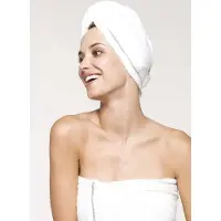 Jumada 's Sneldrogende handdoek - Droger handdoek - Tulband - Wit - Knoopsluiting - 30x70 cm