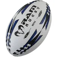 RAM Rugby Mini Rugbybal - Maat 1 - 15 cm - 3D Grip - Blauw- Nr. 1 Rugby Merk in Europe - Perfecte vorm en Duurzaam
