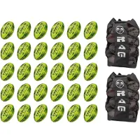 RAM Rugby Gripper 2.0 Pro Trainer Fluor Bal Bundel - 30 x ballen and 2 tassen - Nr. 1 Rugby shop in Europa - Ontworpen in Engeland - Perfecte vorm en Duurzaam