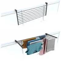 Foxydry Duo 118 cm balkon-droogrek - antraciet - rechthoekige reling