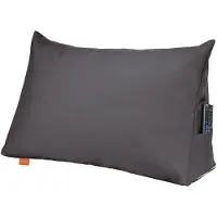 Sleepling 70 x 40 x 20 cm rugkussen, wigkussen voor bed en bank, lendenkussen, driehoekig leeskussen, kussen met afneembare wasbare hoes, zijvak, donkergrijs