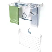 Foxydry Fold 82 cm DOWN - white - wasdroogrek wandmontage clicksysteem - neerwaartse sluiting - 82 x 50 x 10 cm
