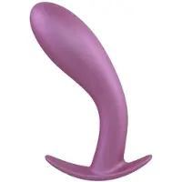 Excellent Power - Anale plug - Metallic Glam silicone anal plug - Krachtige gebogen buttplug paars
