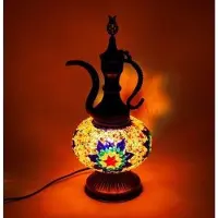Halay Turkse Ibrik tafellamp - handgemaakt multicolour - 1 stuk - voor binnen en buiten